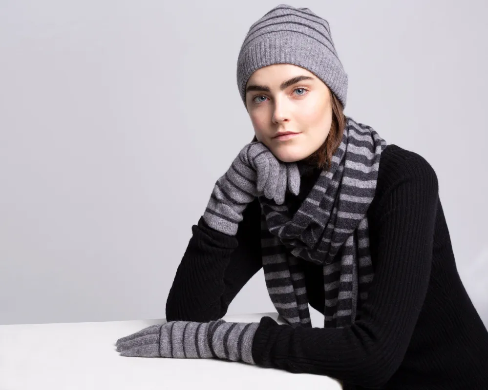 Blake Cashmere Striped beanie sold by Quinn
