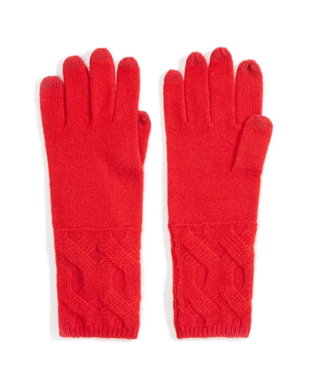 Cashmere Cable Trim Gloves sold by Quinn
