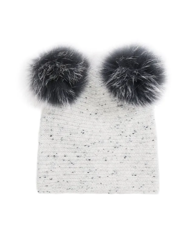 Donegal Cashmere Beanie with Pom Pom sold by Quinn