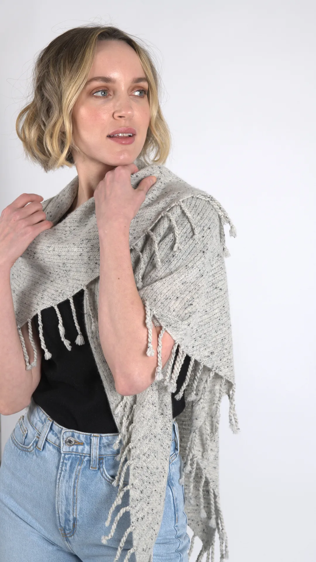 Cashmere Fringe Scarf sold by Quinn