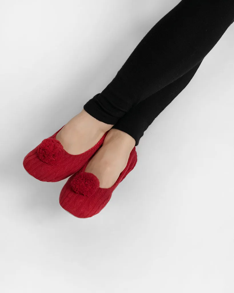 Pom Pom Cashmere Slippers sold by Quinn