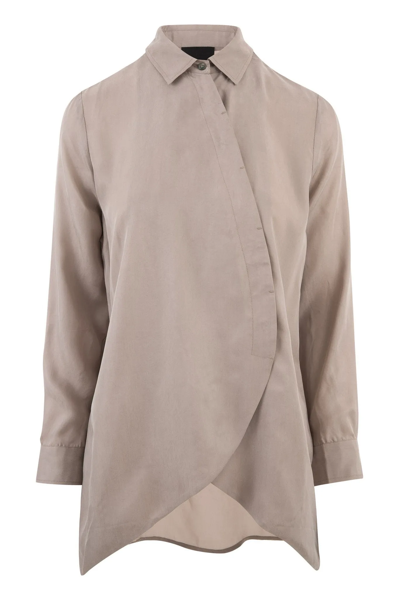 Asymetrical Paneled Button Up sold by Quinn