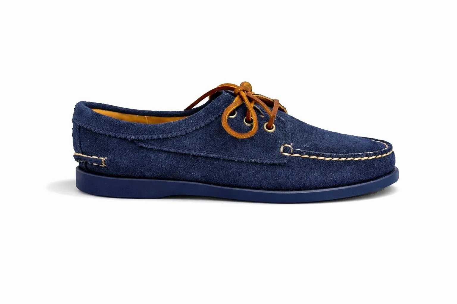 Women's Blucher Shoe: Navy Suede sold by Quoddy