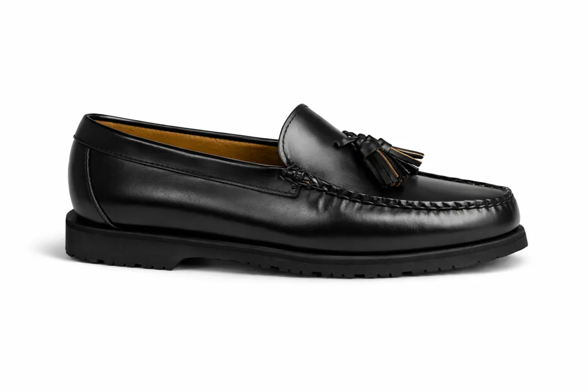 In Stock Women's Windham Tassel Slip On: Black made by Quoddy