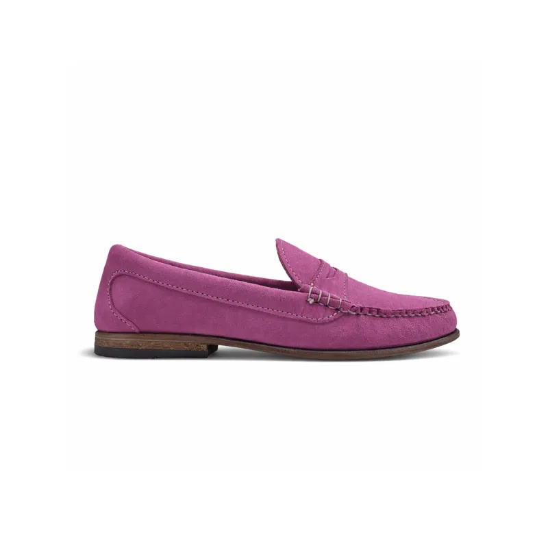 KKB Penny Loafer: Brilliant Pink Suede made by Quoddy