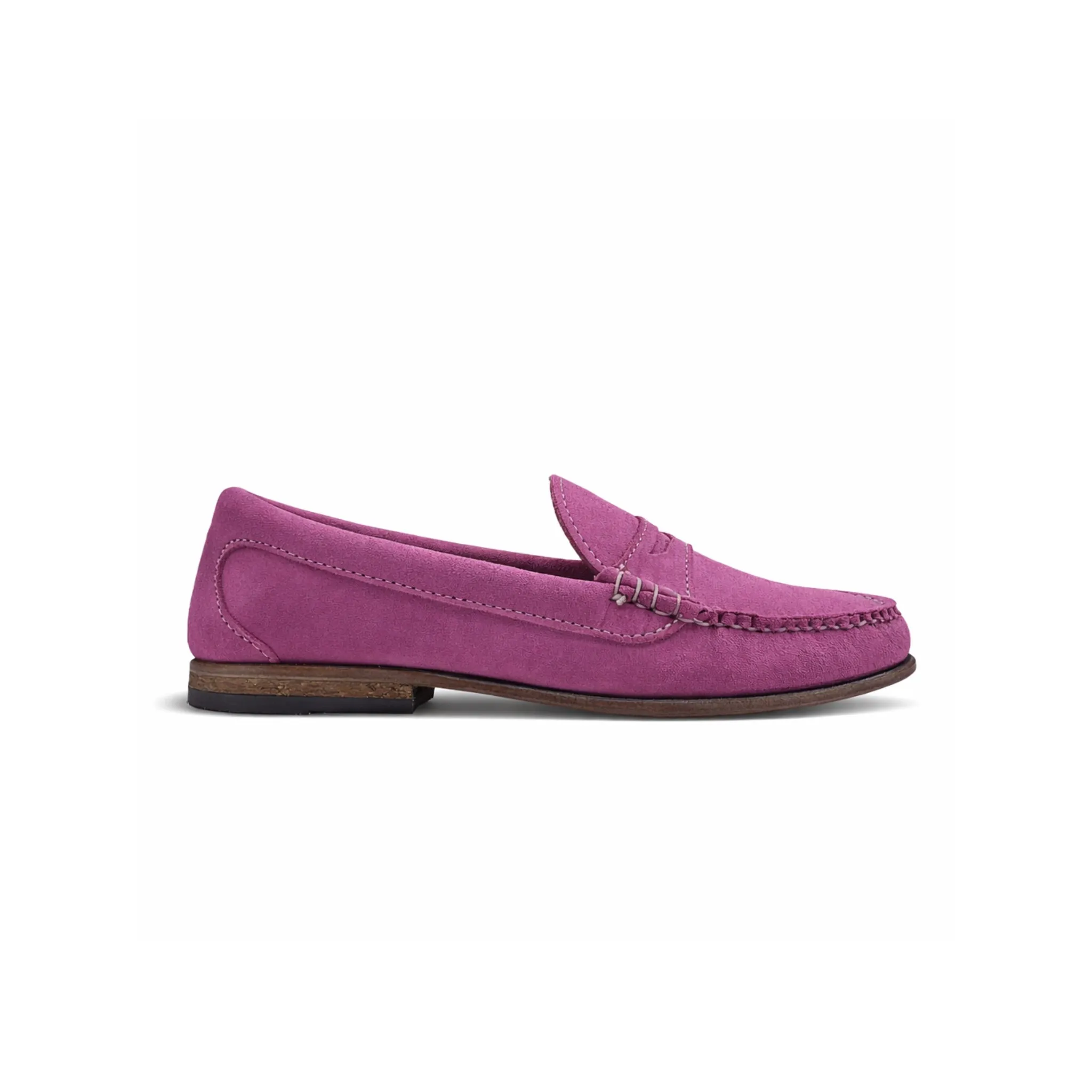 KKB Penny Loafer: Brilliant Pink Suede sold by Quoddy