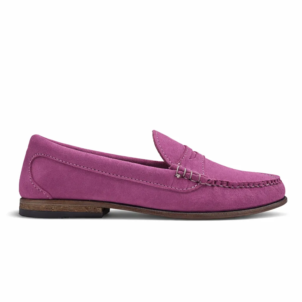 KKB Penny Loafer: Brilliant Pink Suede sold by Quoddy product image thumbnail 2