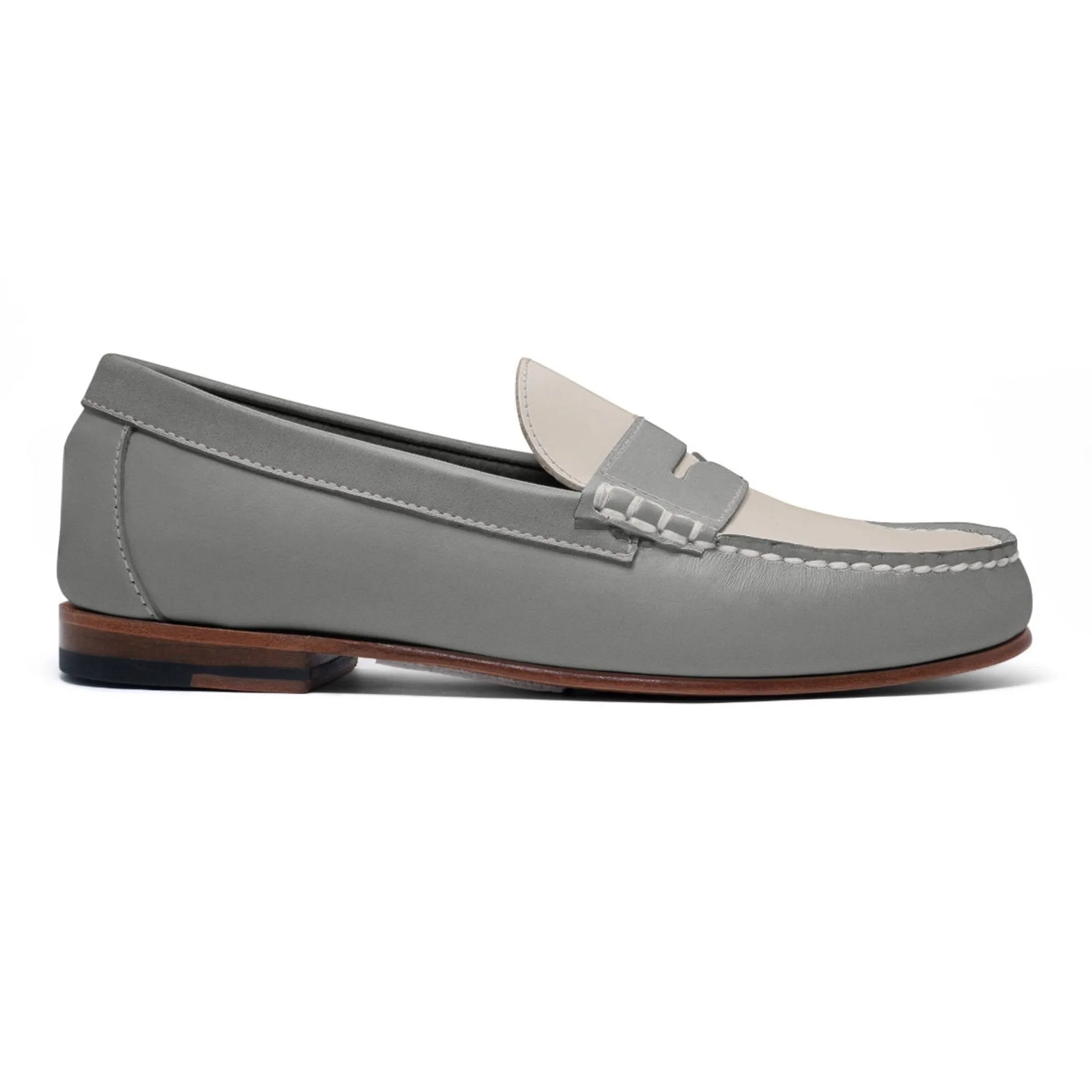Men's Penny Loafer Classic LE: Grey/Ivory sold by Quoddy