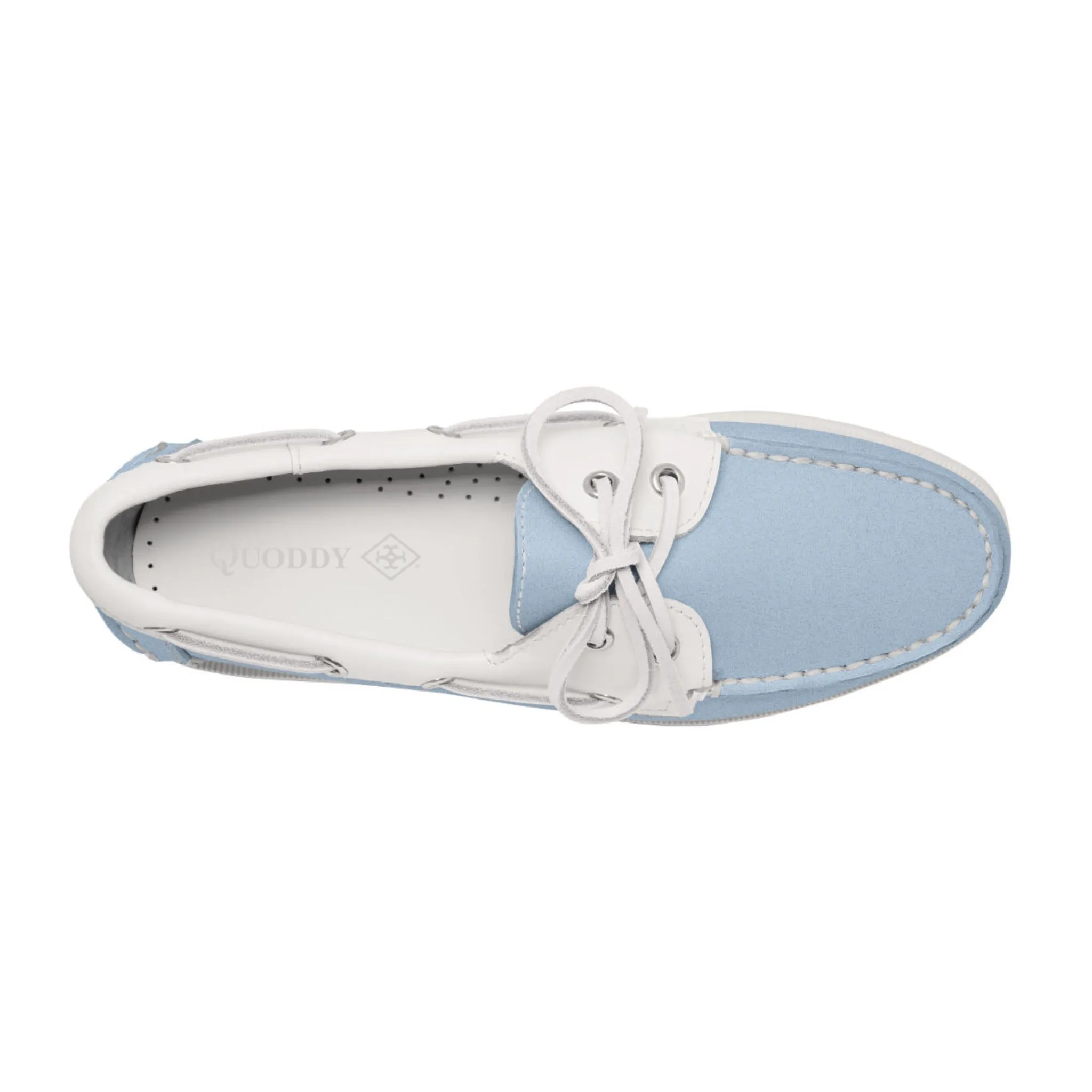 Women's 2 Eyelet LE Boat Shoe: Lt Blue/White sold by Quoddy product image thumbnail 2