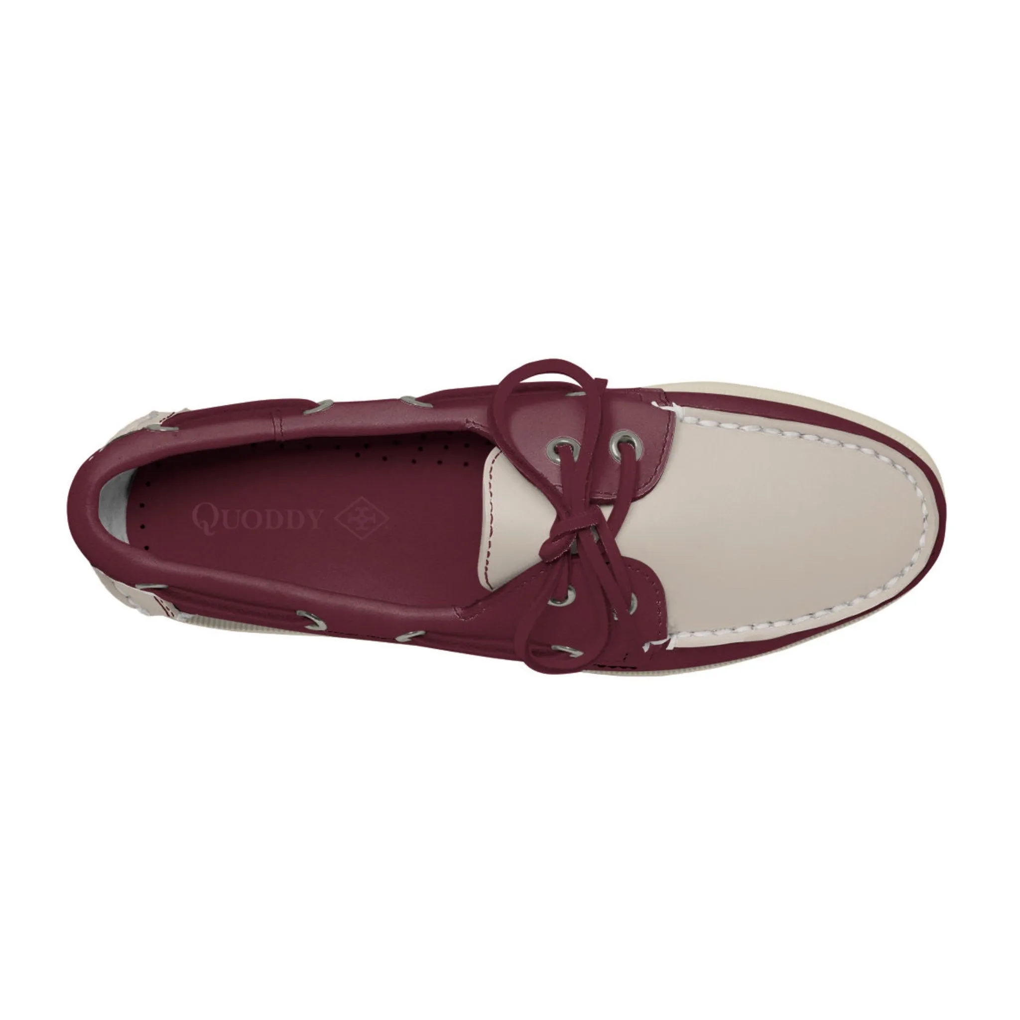 Women's 2 Eyelet LE Boat Shoe: Burgundy/Ivory sold by Quoddy product image thumbnail 2