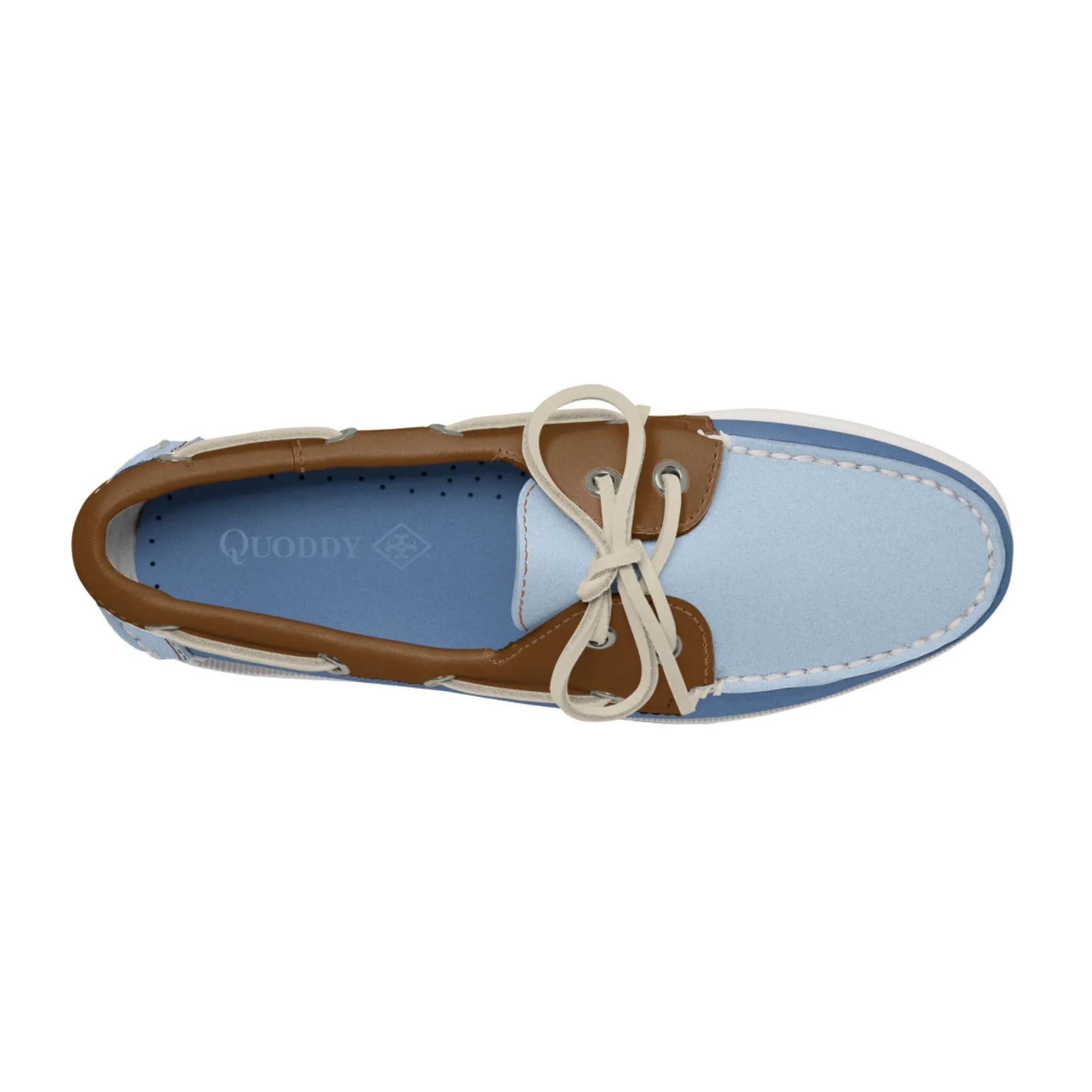 Women's 2 Eyelet LE Boat Shoe: Blue/Light Blue/Brown sold by Quoddy product image thumbnail 2