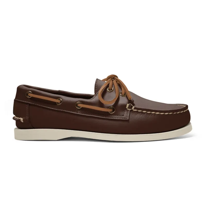 Women's 2 Eyelet LE Boat Shoe: Brown made by Quoddy