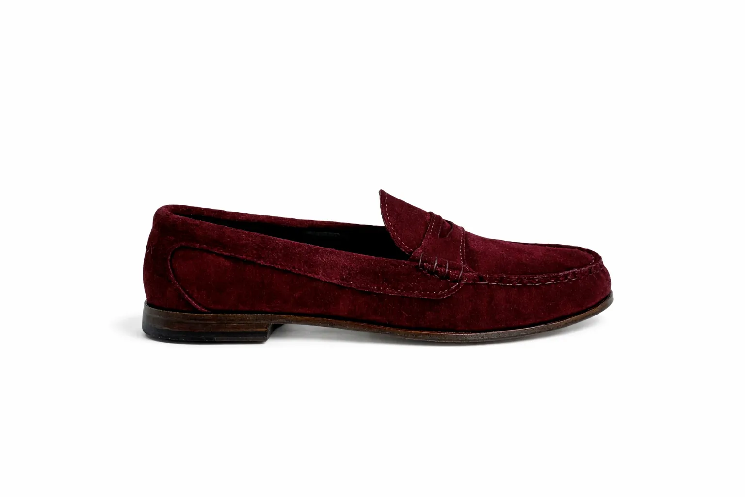 KKB Penny Loafer: Burgundy Suede sold by Quoddy