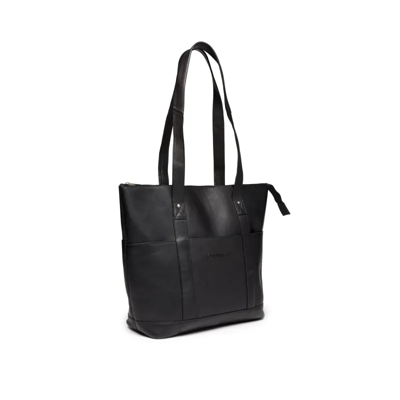 Large Multi-Pocket Tote- Black made by Quoddy