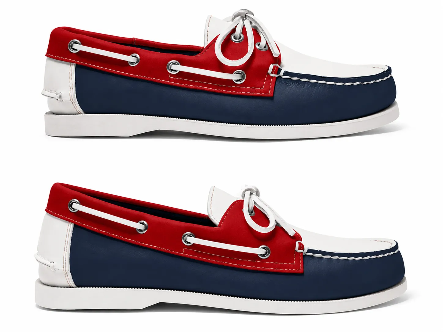 250th Women's 2 Eyelet Boat Shoe: Navy/Merlot/White sold by Quoddy product image thumbnail 4