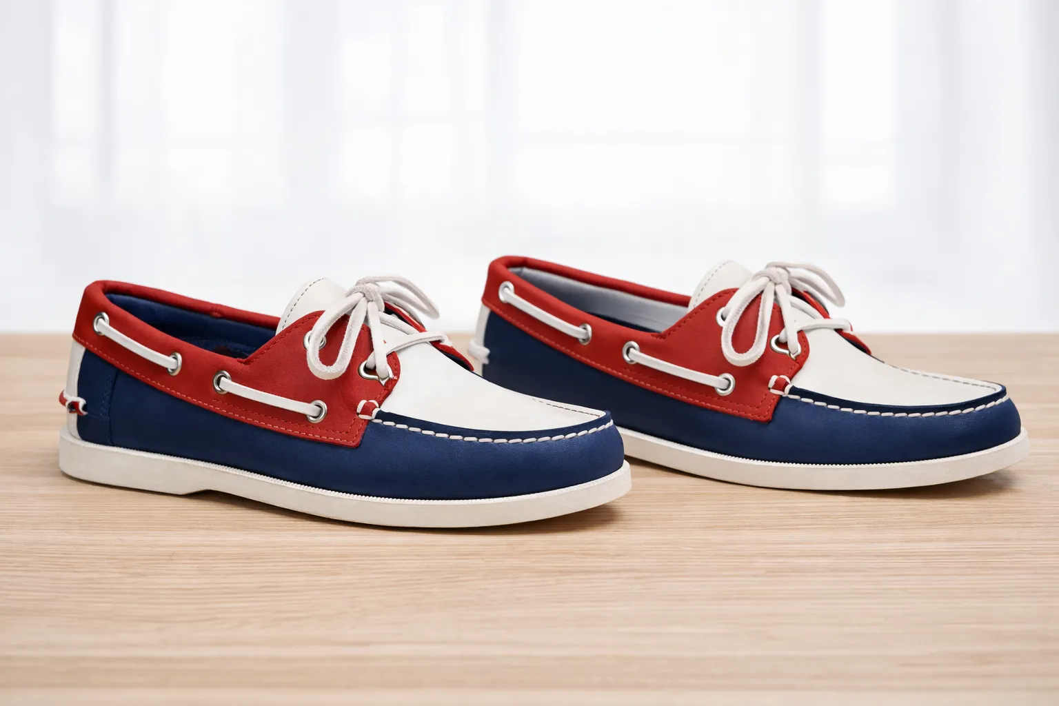 250th Women's 2 Eyelet Boat Shoe: Navy/Merlot/White sold by Quoddy product image thumbnail 3