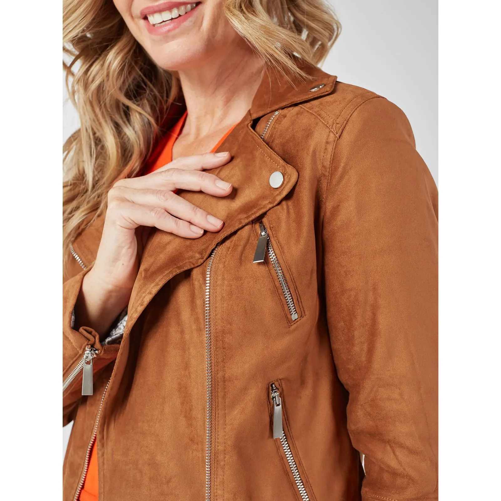 Ruth Langsford Suedette Biker Jacket sold by QVC product image thumbnail 2