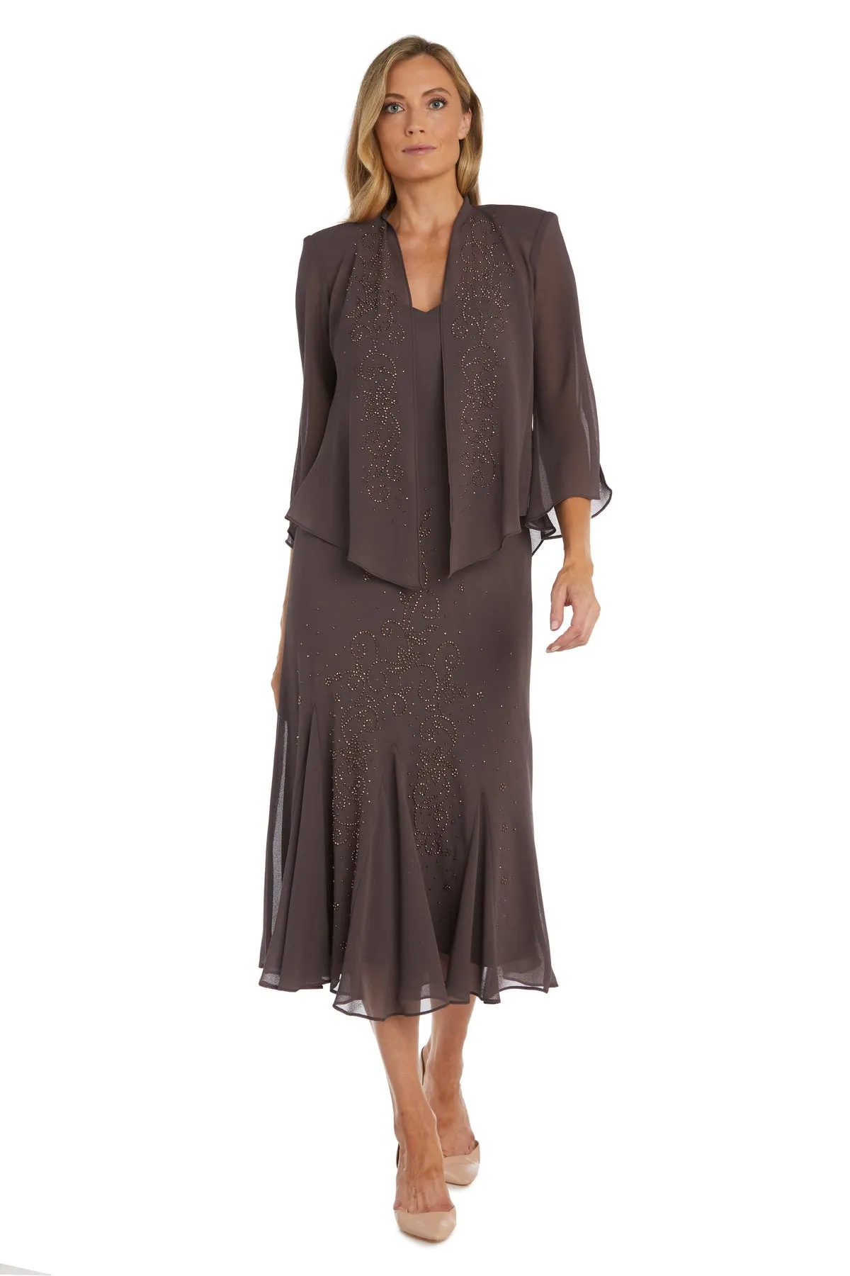 Beaded Slip Chiffon Jacket Dress sold by R&M Richards