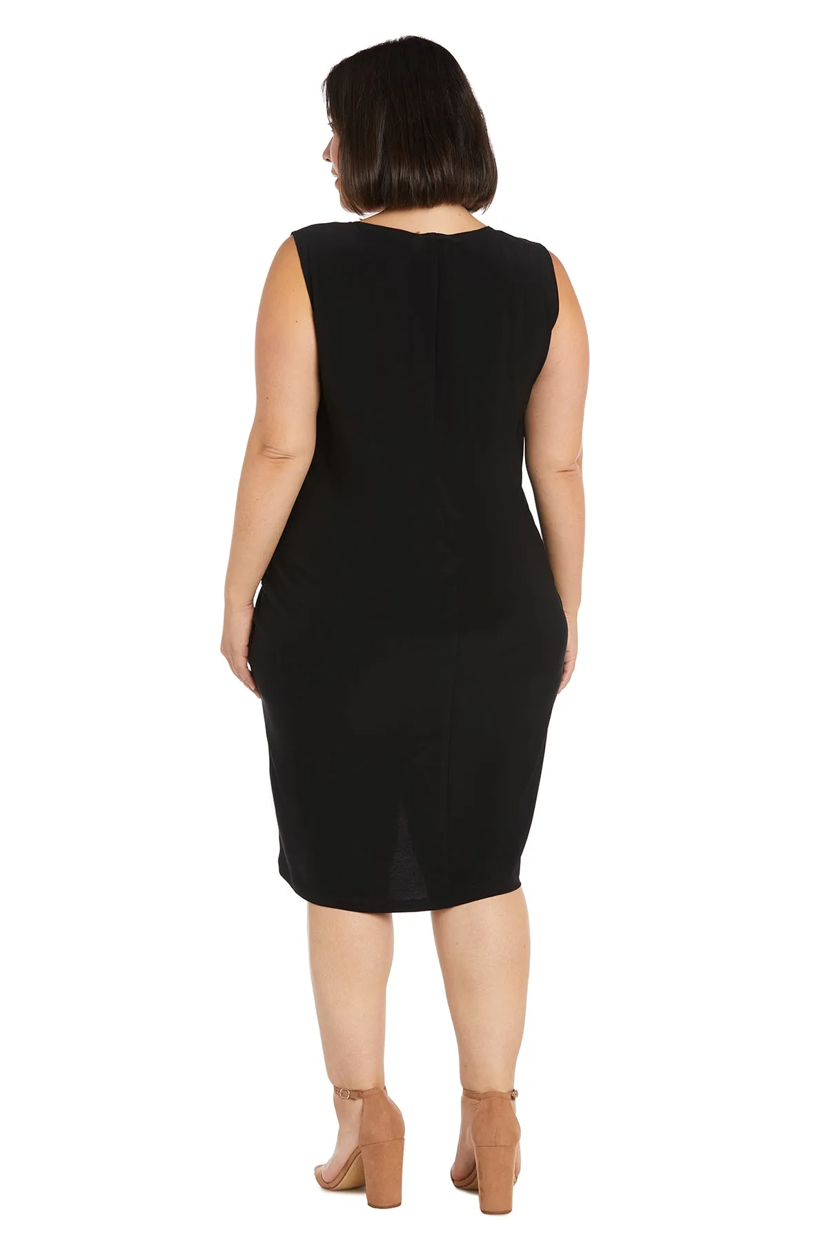 Two-Piece Print Pleated Metallic Knit Jacket Dress - Plus sold by R&M Richards product image thumbnail 4