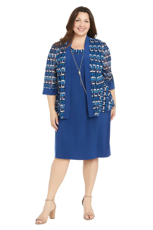 Jacket Dress with Geometric Print - Plus sold by R&M Richards