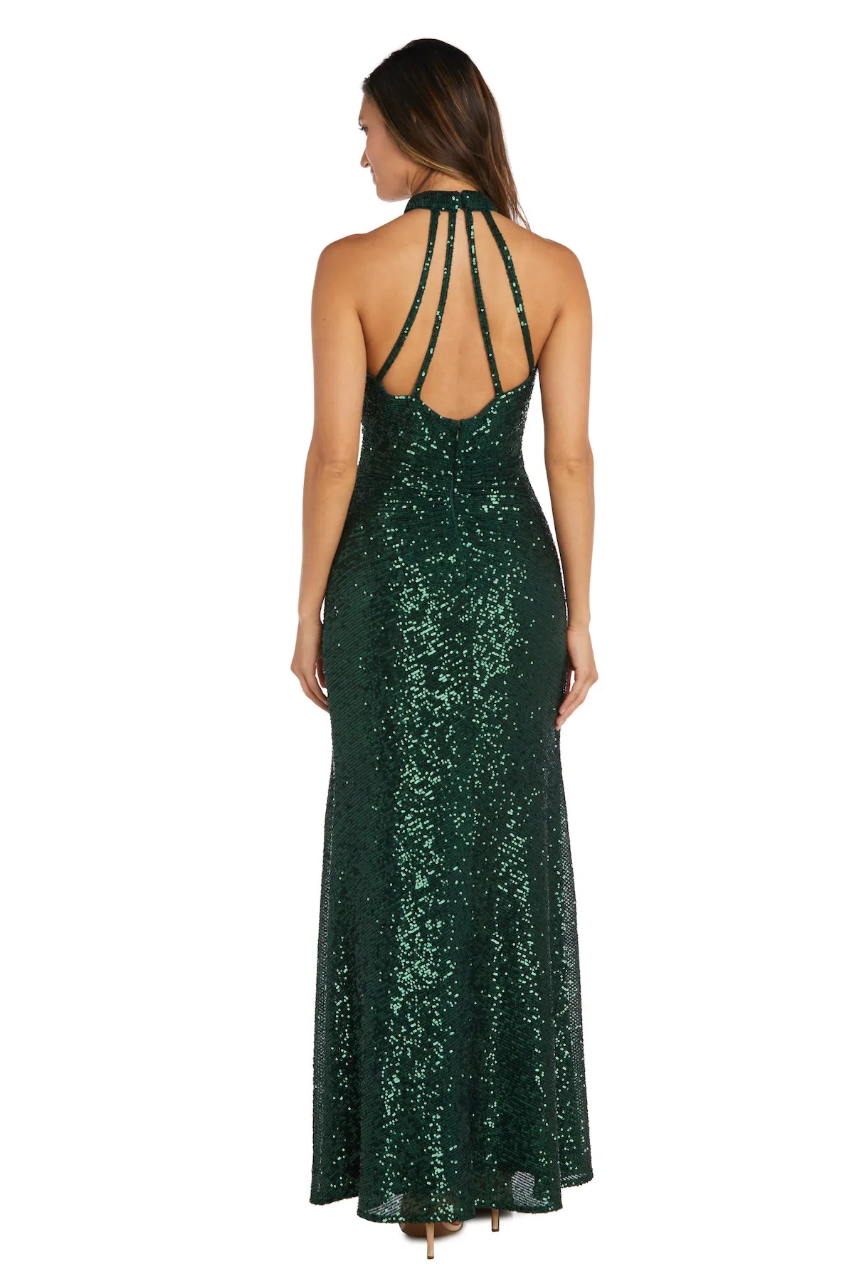 High Neck Sequined Evening Gown sold by R&M Richards product image thumbnail 2