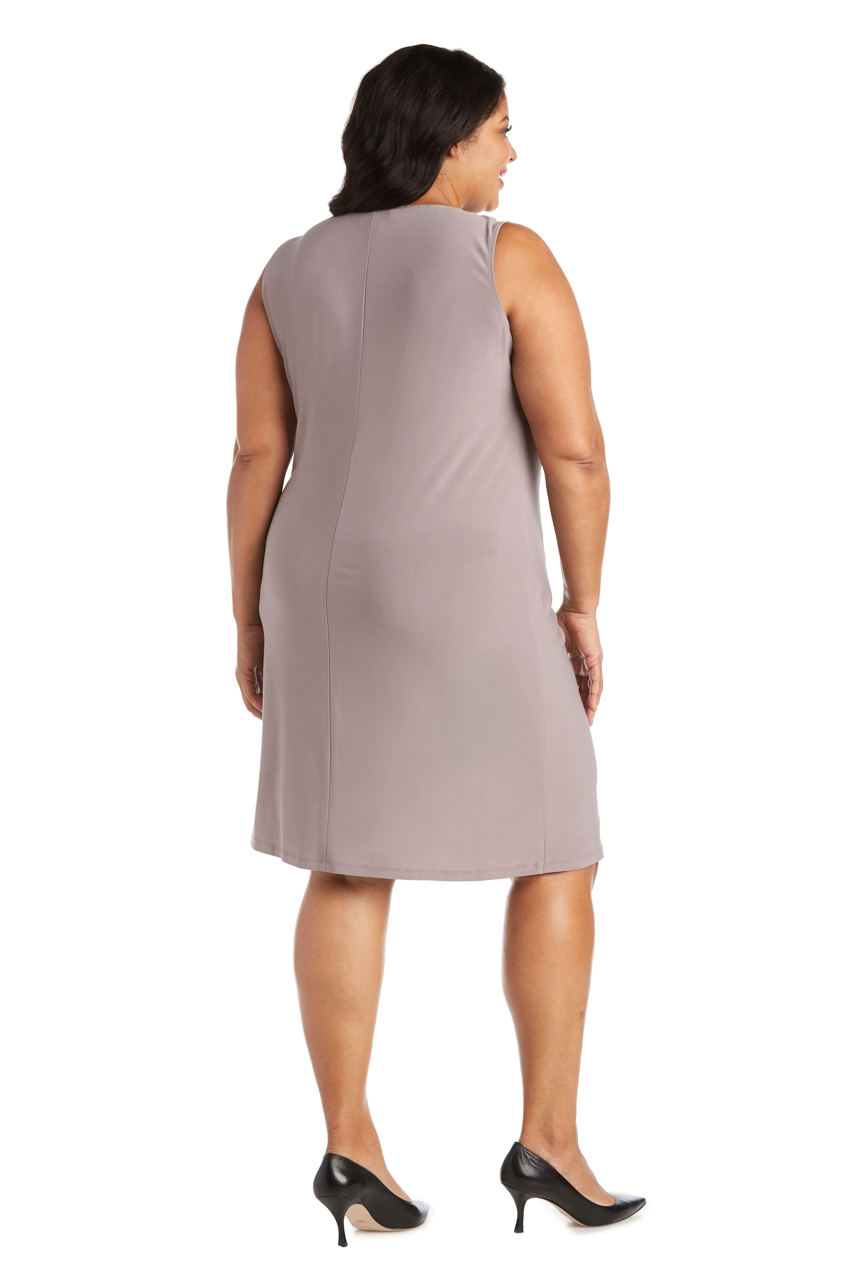 Two-Piece Metallic Knit Jacket Dress - Plus sold by R&M Richards product image thumbnail 4