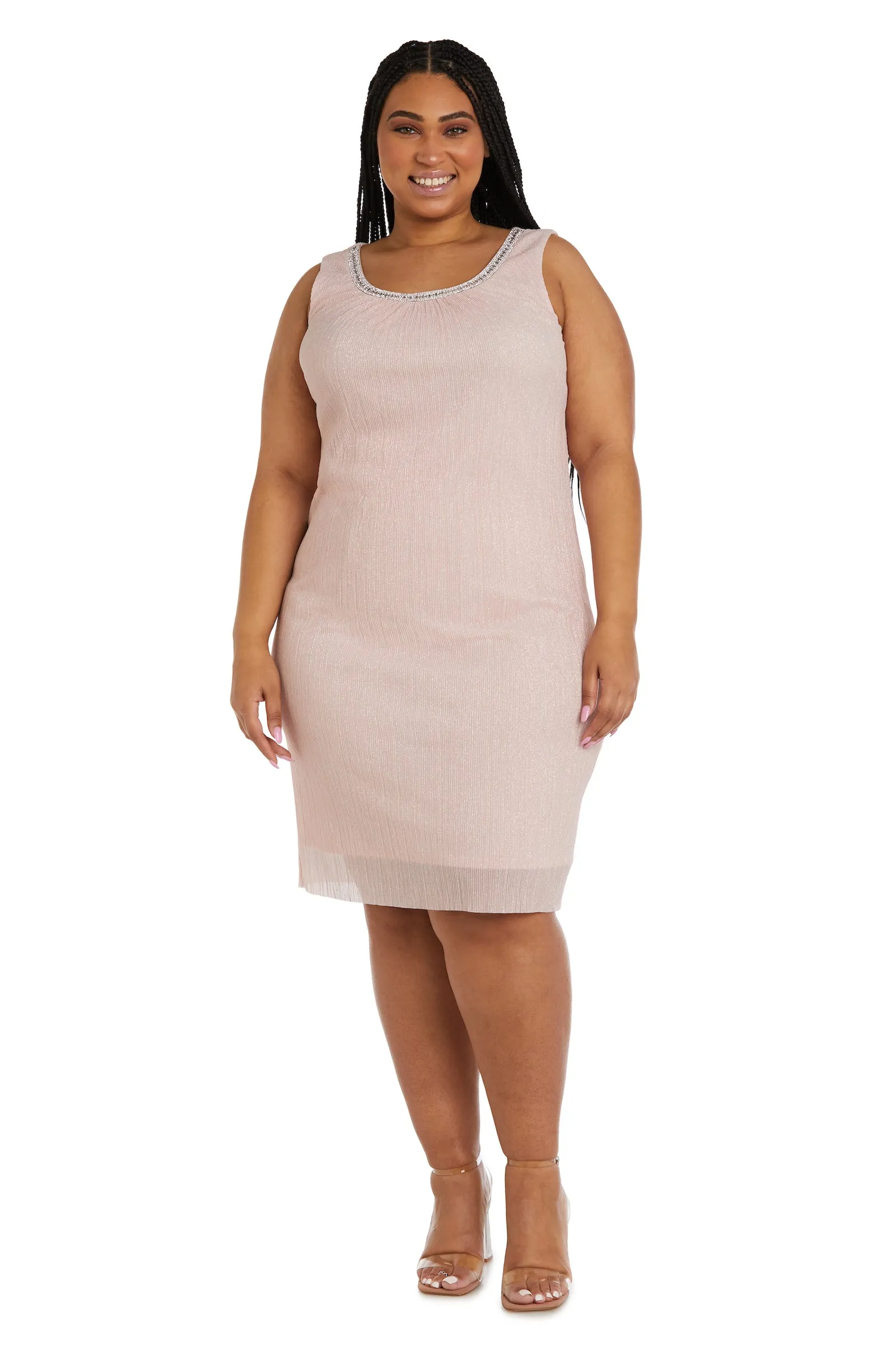 Two-Piece Flyaway Jacket Dress with Jewel Neckline - Plus sold by R&M Richards product image thumbnail 3