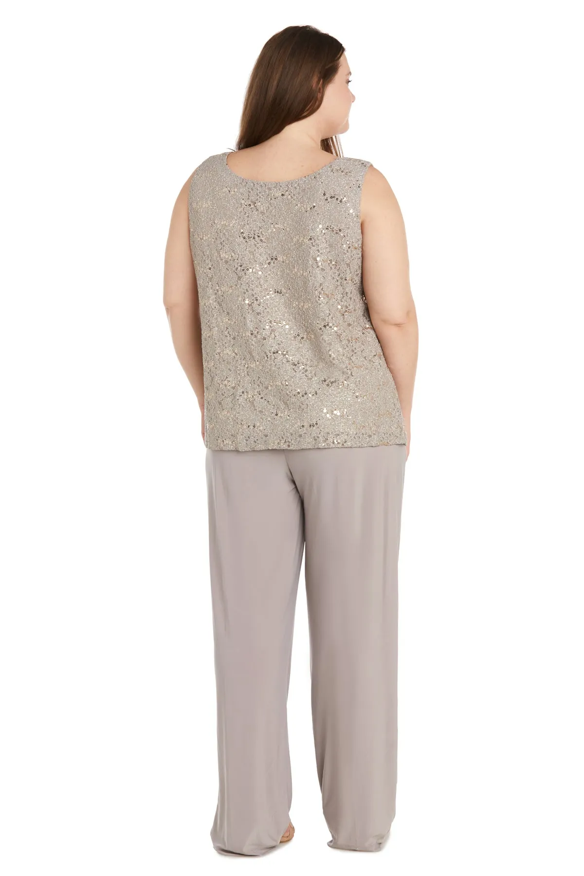 Lace Pantsuit with Pearl Neckline - Plus sold by R&M Richards product image thumbnail 4