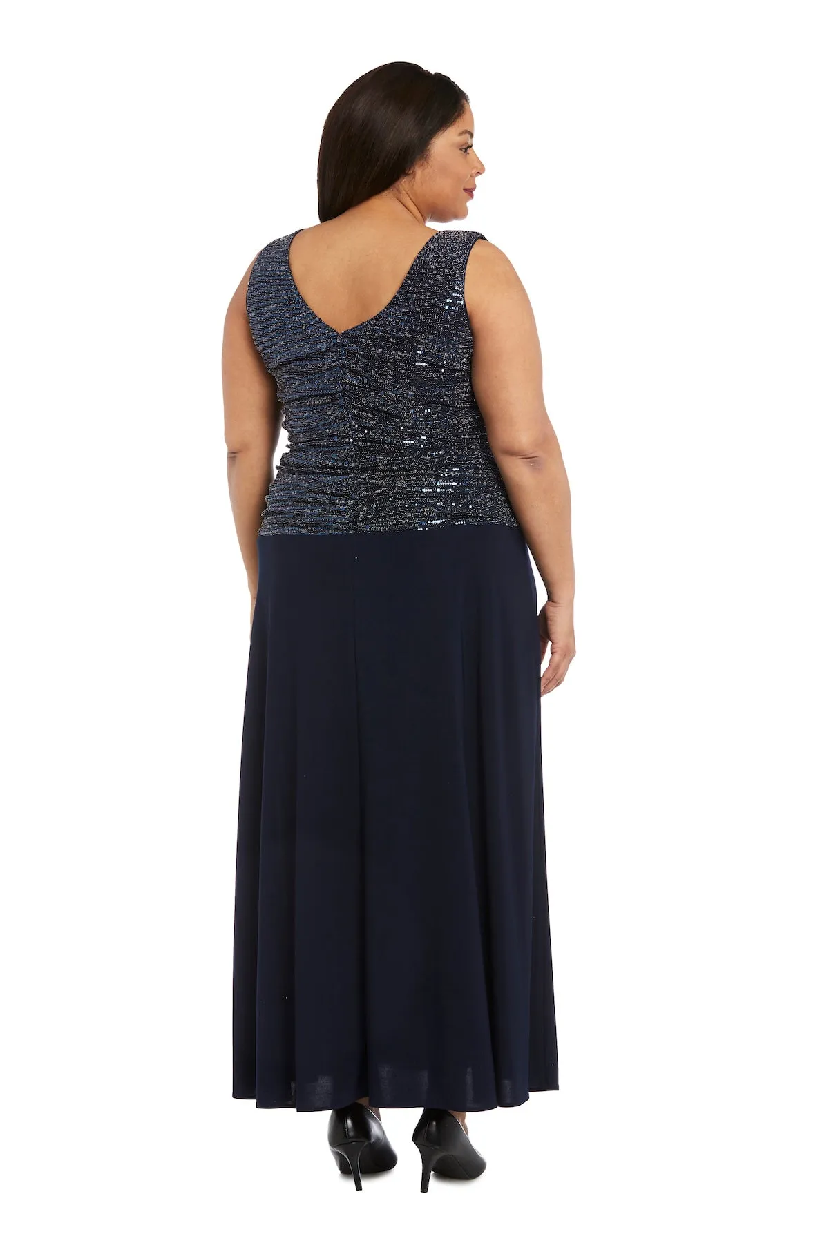 Sleeveless Maxi Gown with Sequined Top - Plus sold by R&M Richards product image thumbnail 2