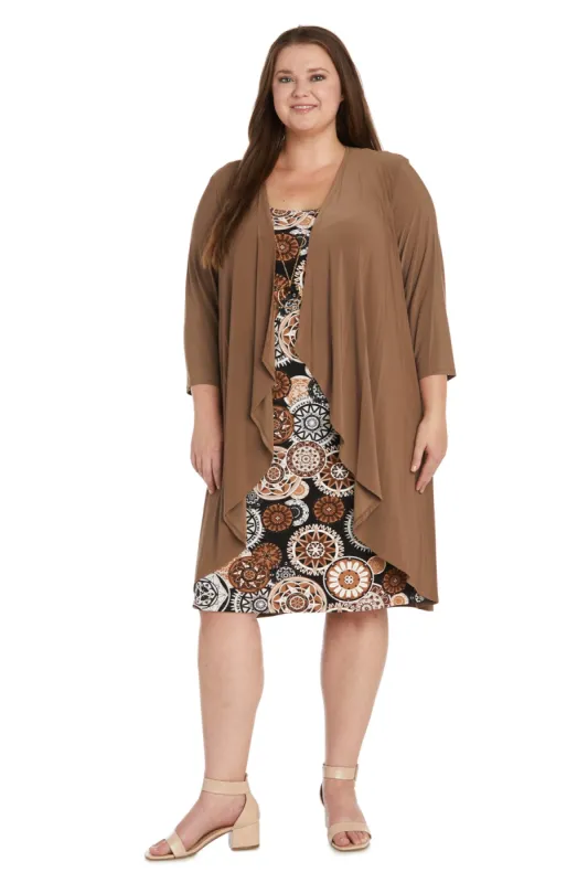 Short Puff Print Ity Jacket Dress - Plus sold by R&M Richards