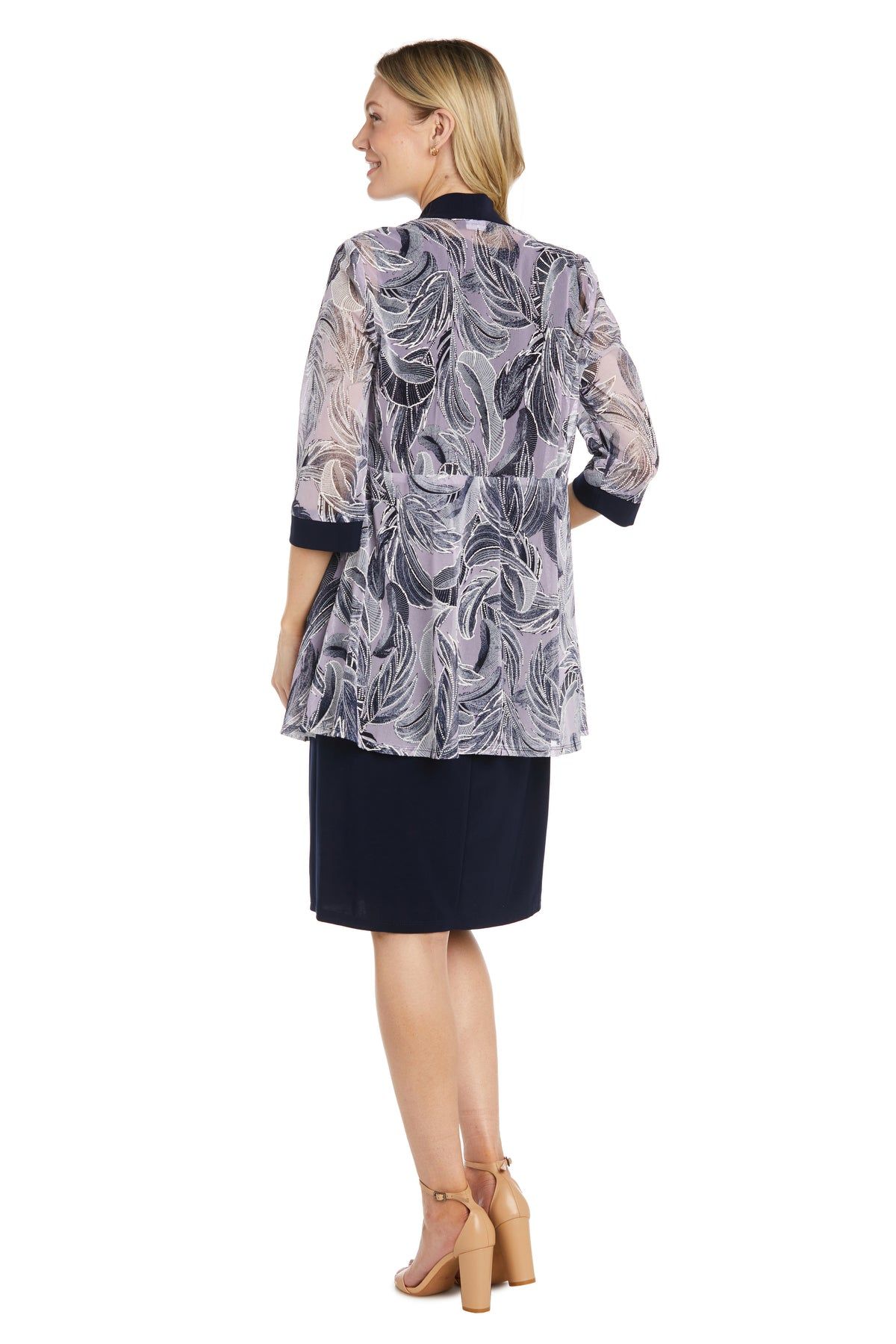 Feathered Printed Mesh Jacket Dress sold by R&M Richards product image thumbnail 2