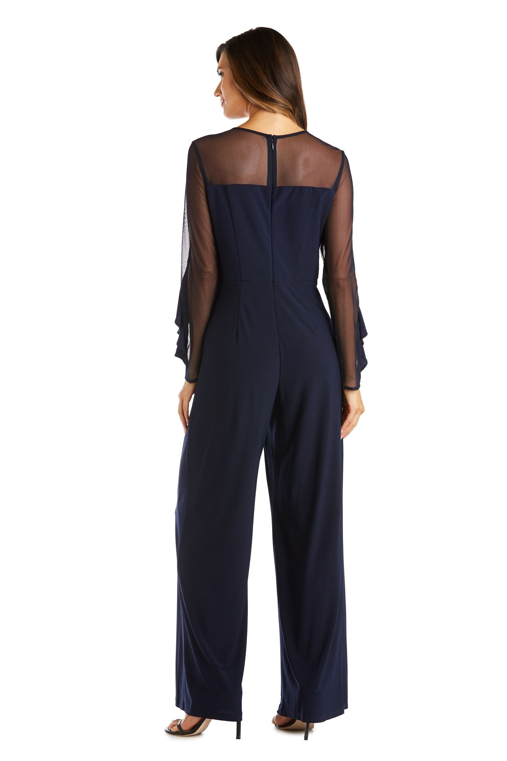 Long-Sleeved Jumpsuit with Sheer Panels and Ruffles sold by R&M Richards product image thumbnail 2