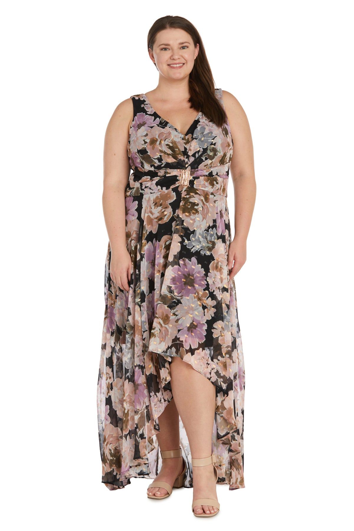 High-Low Floral Patterned Daytime Dress - Plus sold by R&M Richards