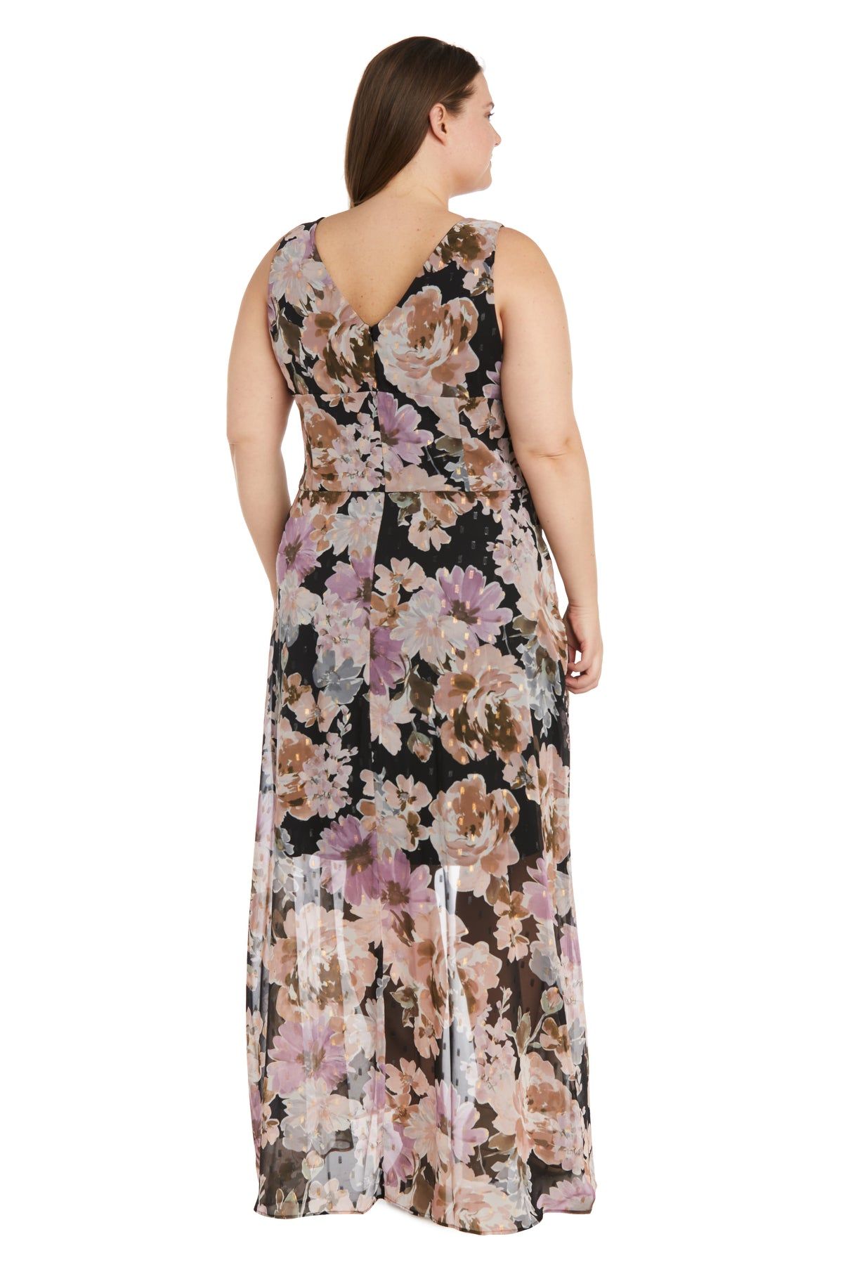 High-Low Floral Patterned Daytime Dress - Plus sold by R&M Richards product image thumbnail 2