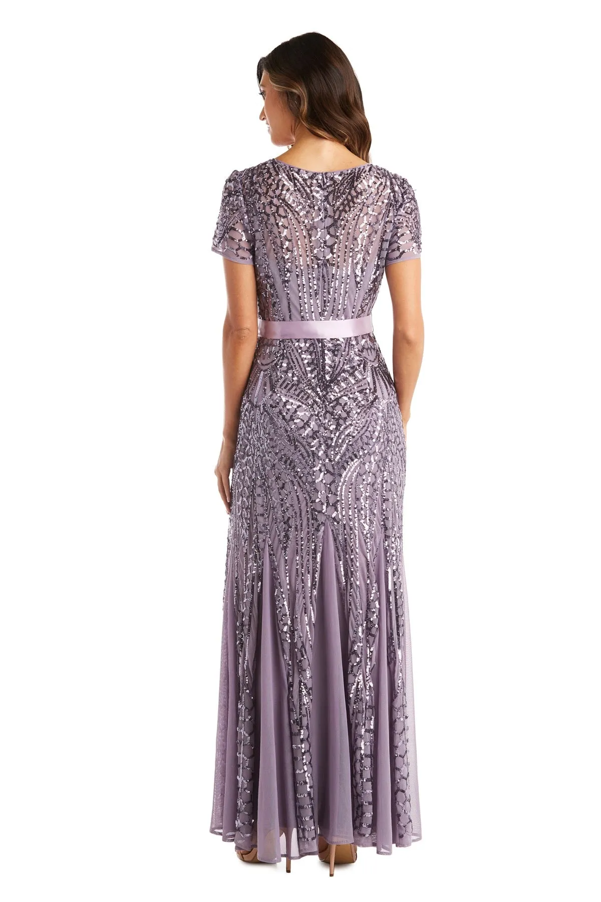 Maxi Dress with Embellishment and Satin Waist Tie - Petite sold by R&M Richards product image thumbnail 2