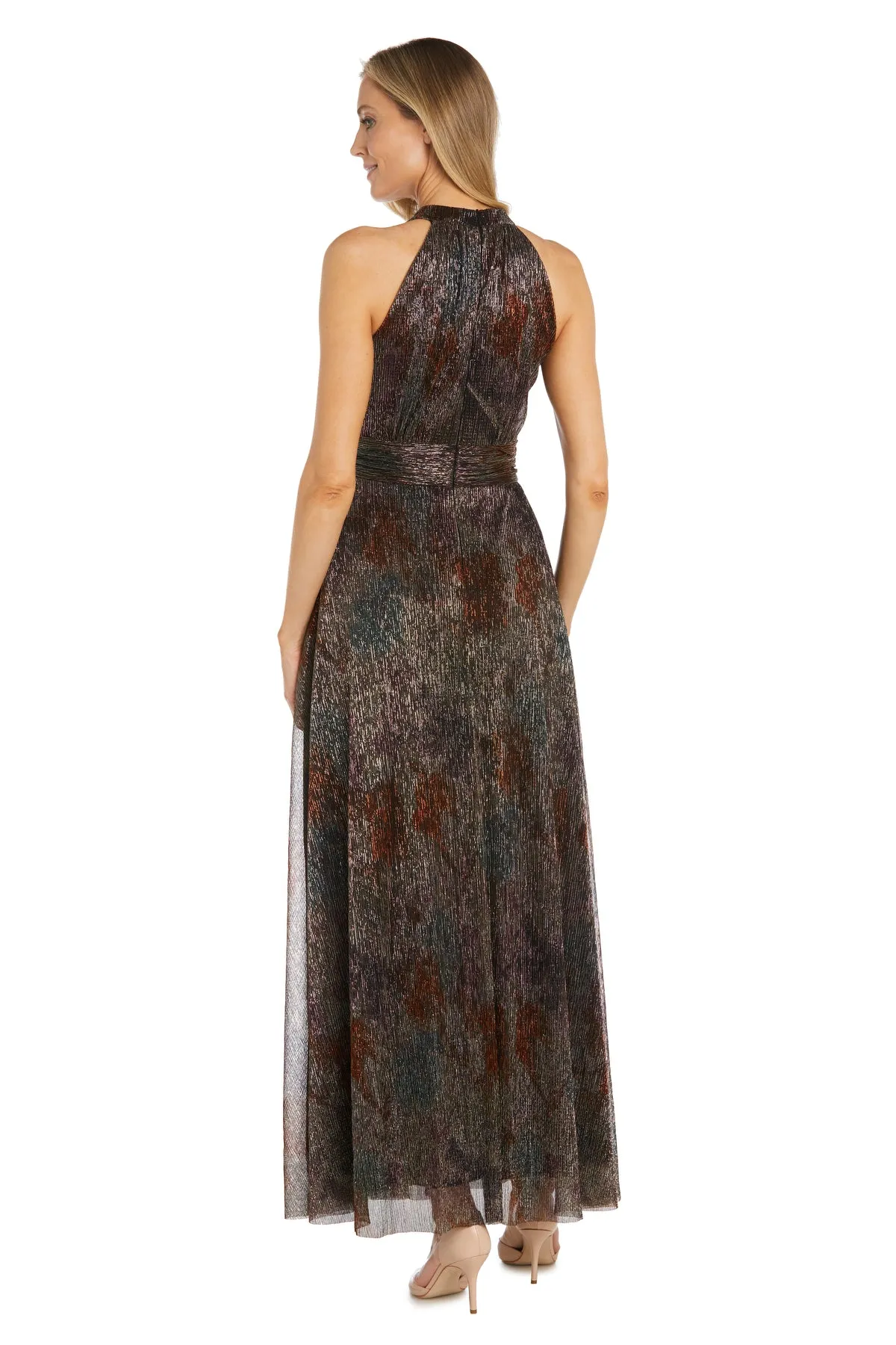Long Printed Metallic Evening Gown sold by R&M Richards product image thumbnail 2