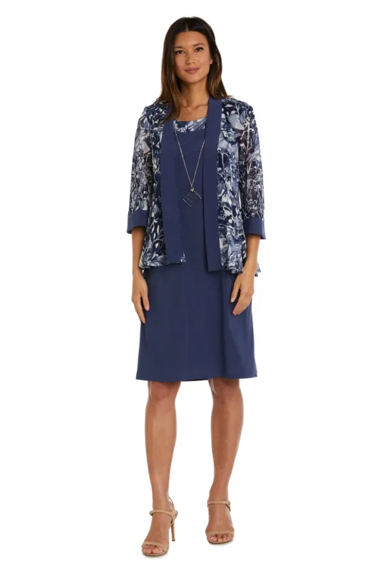 Two Piece Puff Print Power Mesh and Ity Jacket Dress - Petite sold by R&M Richards