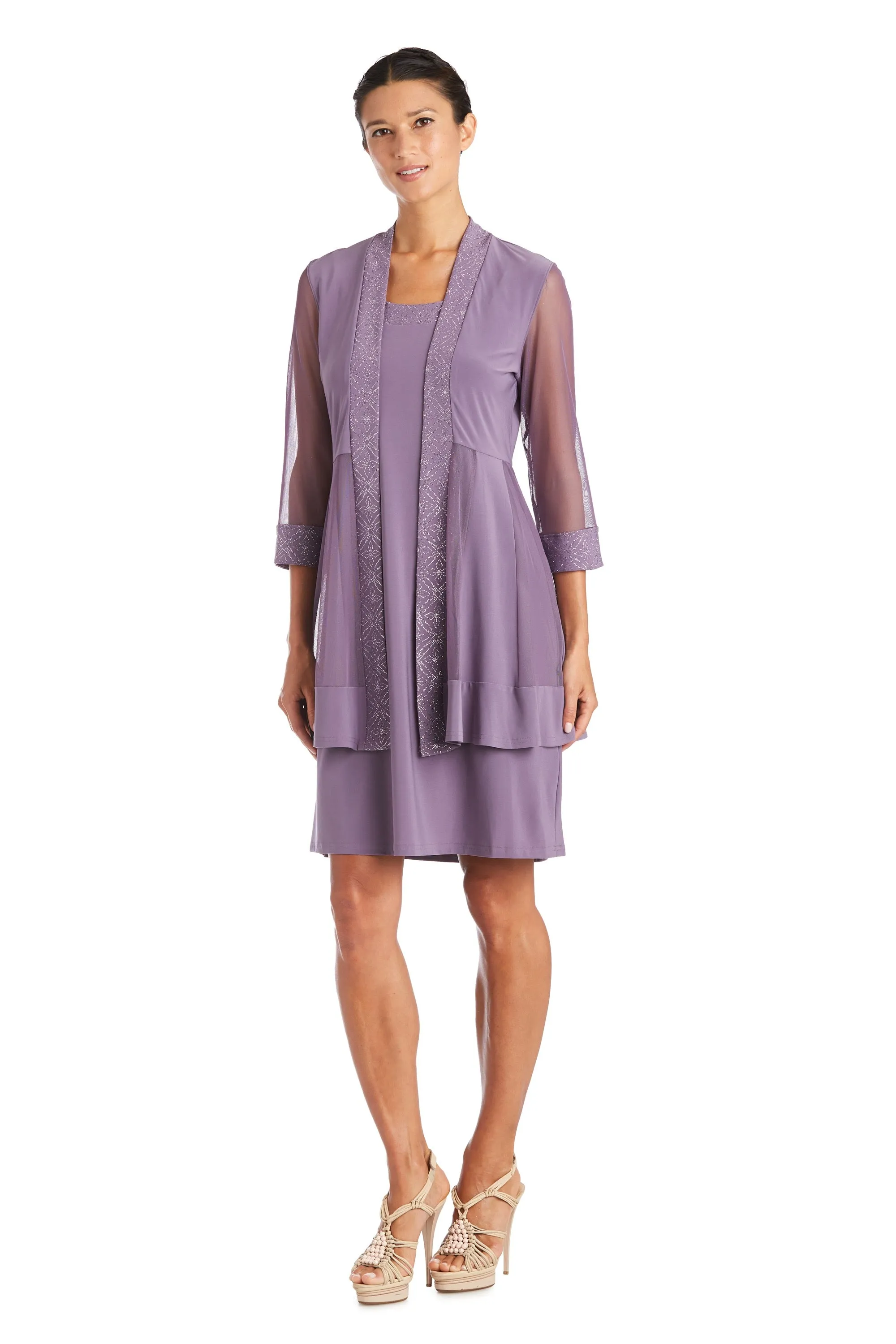 Shift Dress with Matching Jacket and Metallic Detailing sold by R&M Richards