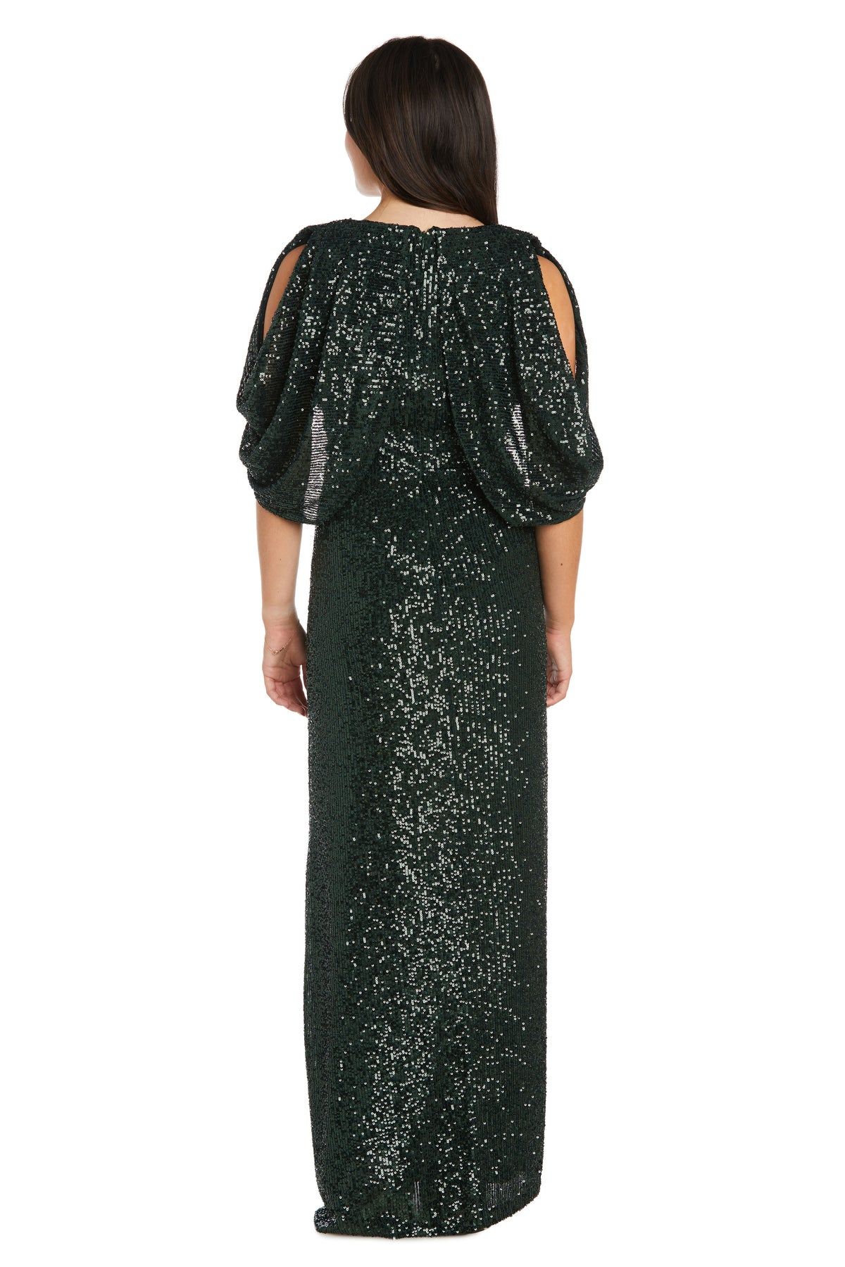 Long Cold Shoulder V Front Sequin Dress sold by R&M Richards product image thumbnail 2