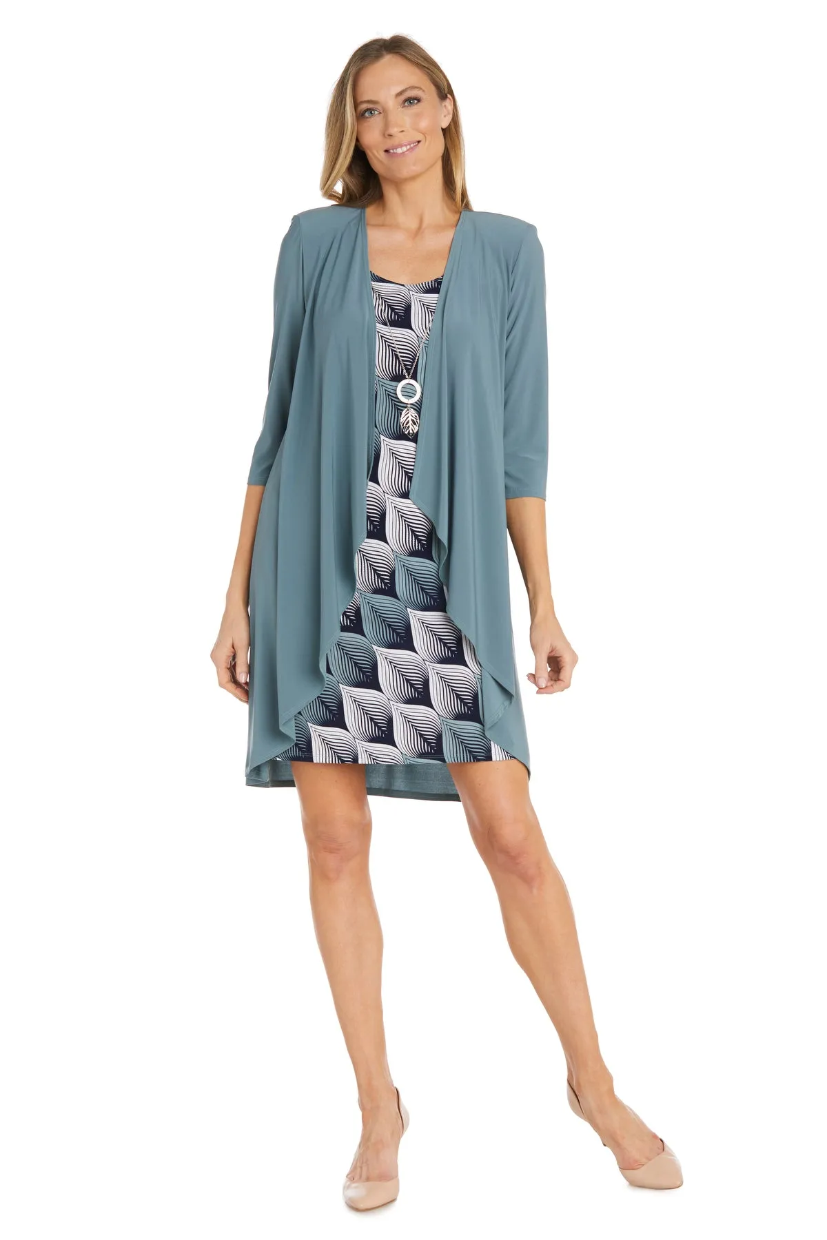 Leafy Patterned Jacket Dress - Petite sold by R&M Richards