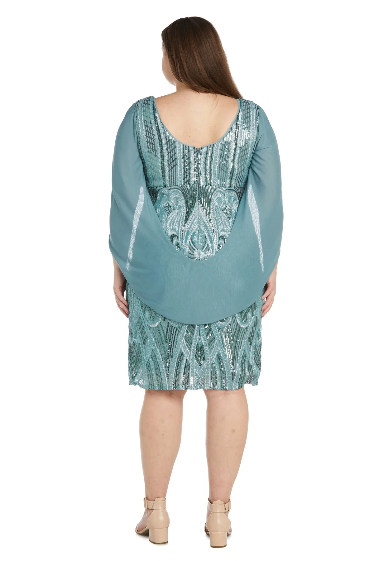 Stunning Sequin Cocktail Cape Dress - Plus sold by R&M Richards product image thumbnail 2