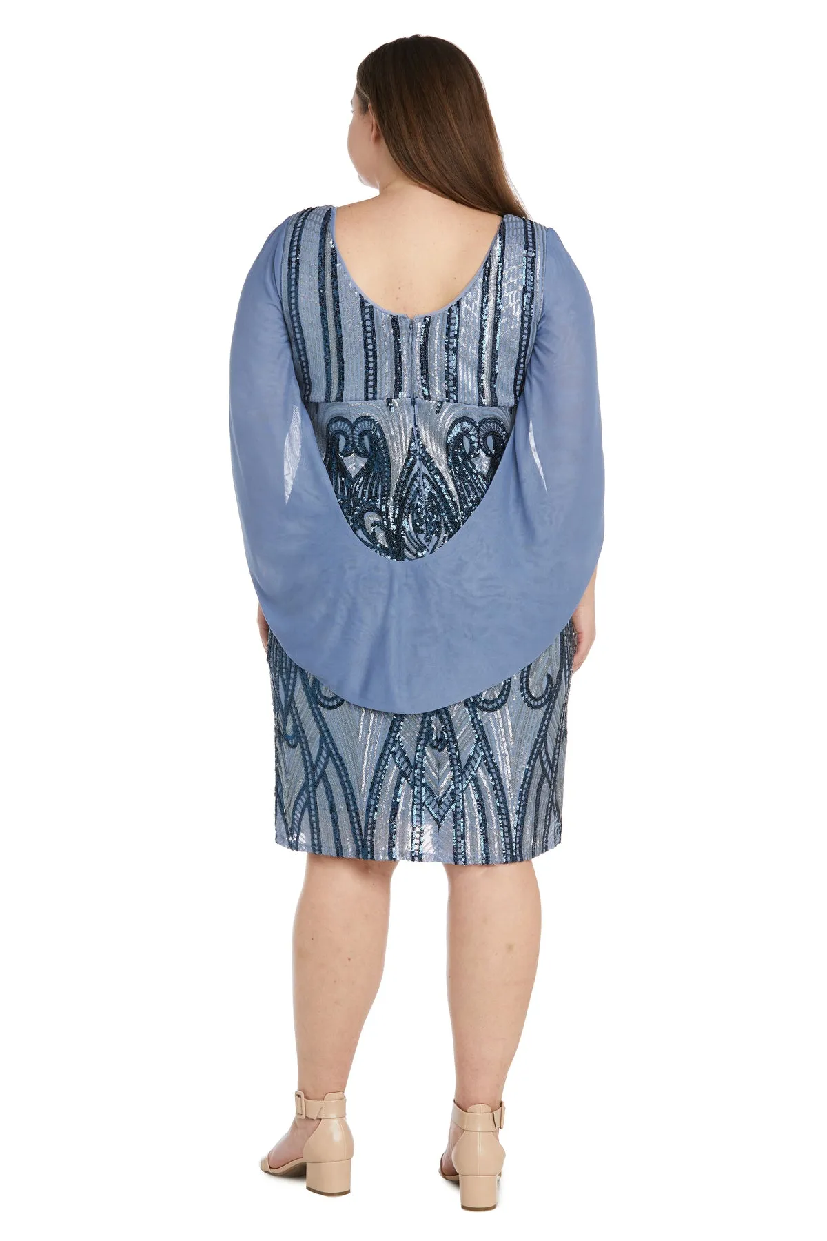 Stunning Sequin Cocktail Cape Dress - Plus sold by R&M Richards product image thumbnail 5