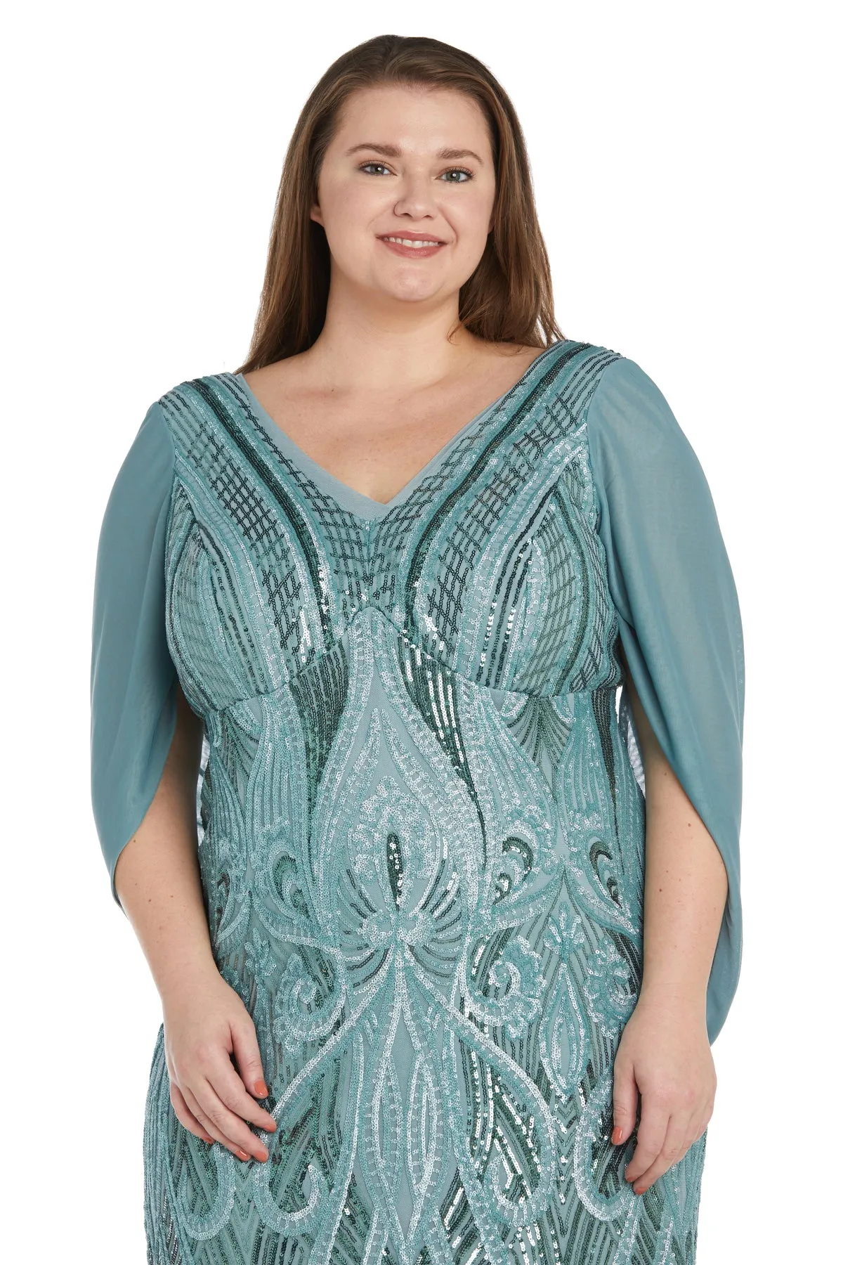 Stunning Sequin Cocktail Cape Dress - Plus sold by R&M Richards product image thumbnail 3