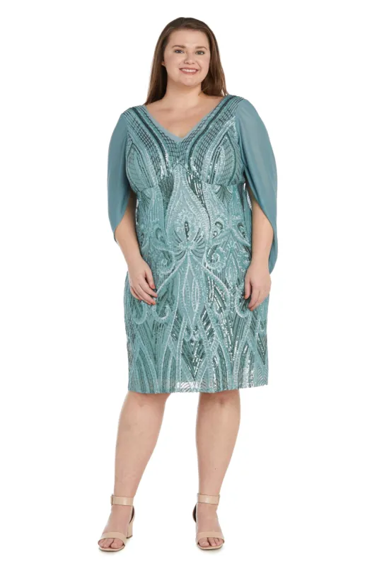 Stunning Sequin Cocktail Cape Dress - Plus sold by R&M Richards