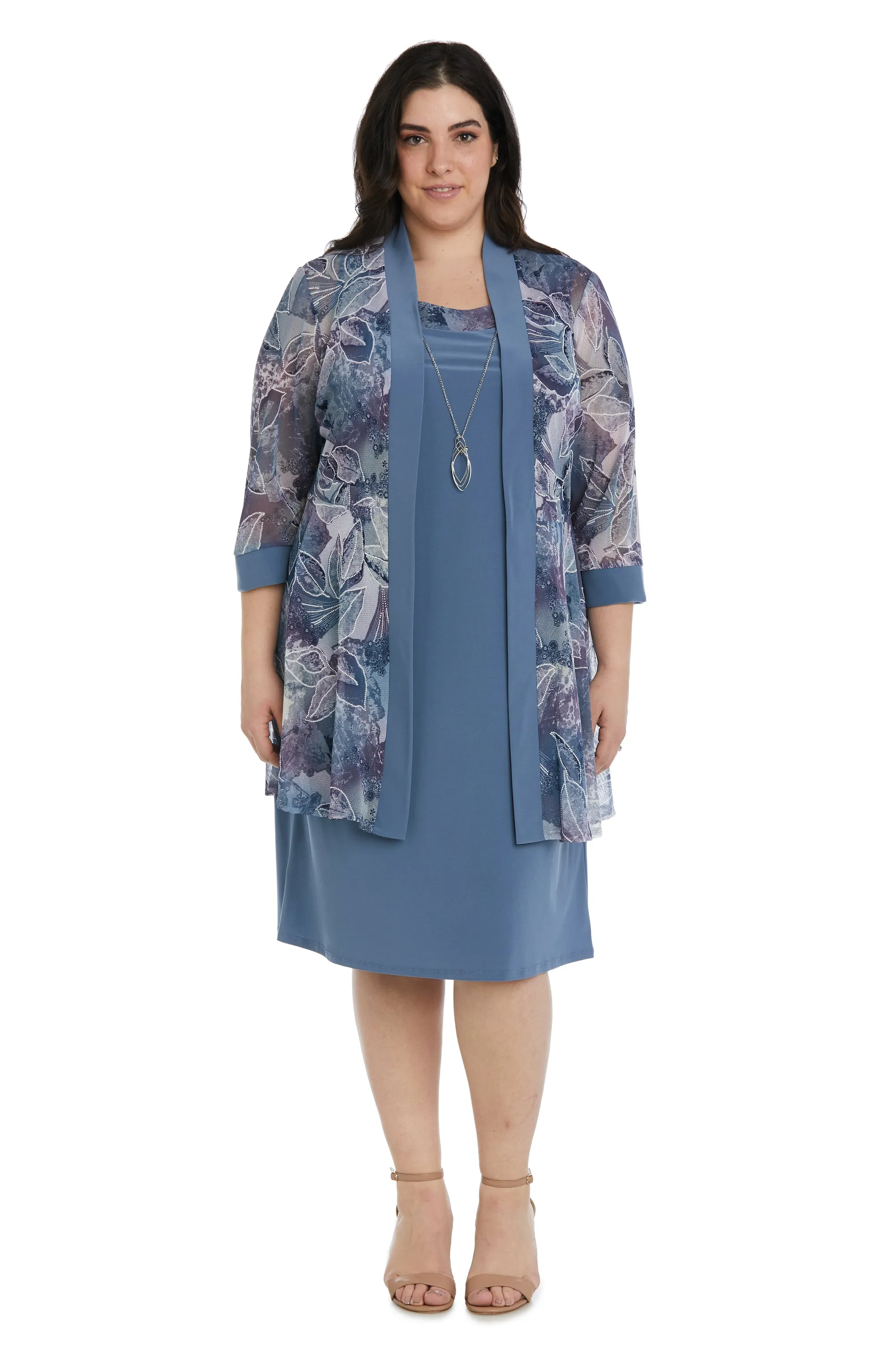 Two-Piece Printed Jacket and Dress Set - Plus sold by R&M Richards