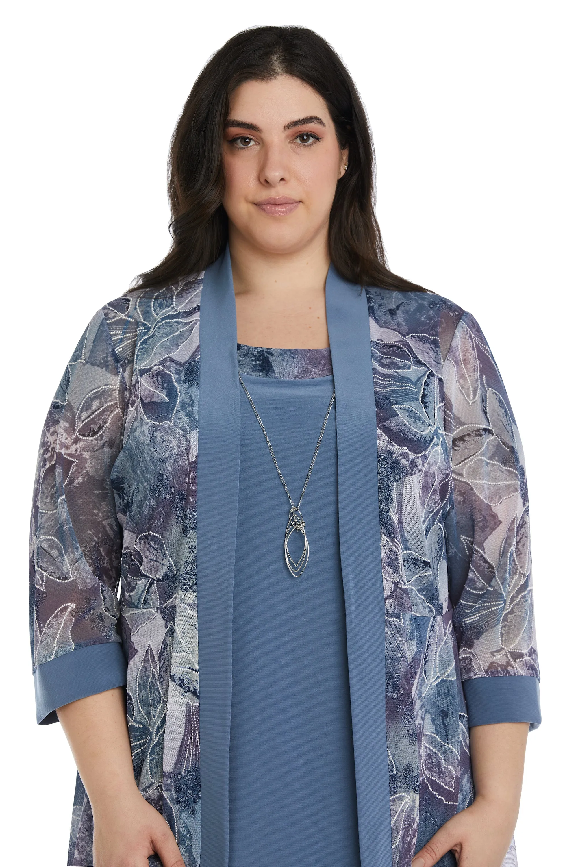 Two-Piece Printed Jacket and Dress Set - Plus sold by R&M Richards product image thumbnail 5