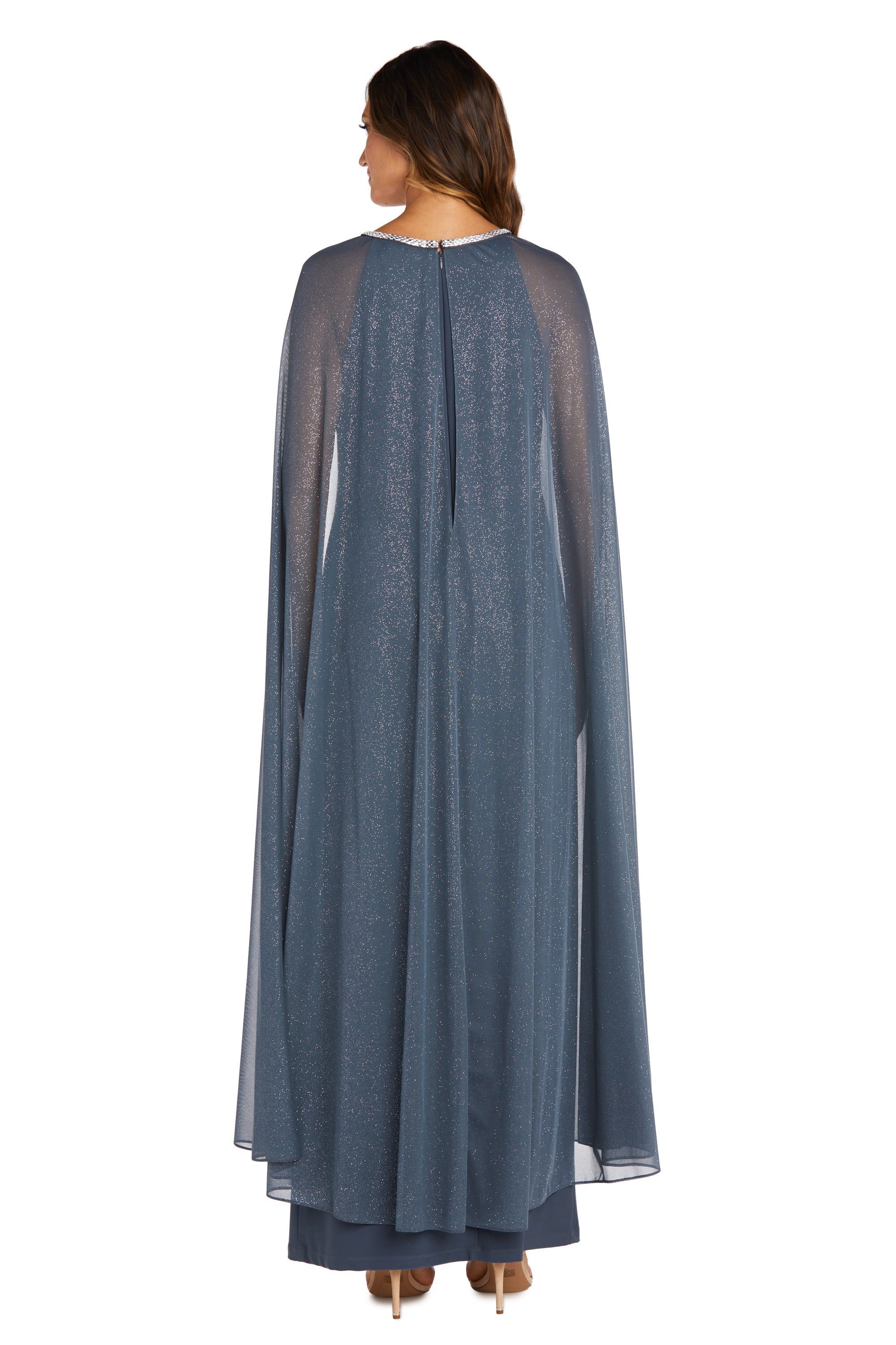 Long Gown with Rhinestone Neckline and Chiffon Cape - Petite sold by R&M Richards product image thumbnail 2