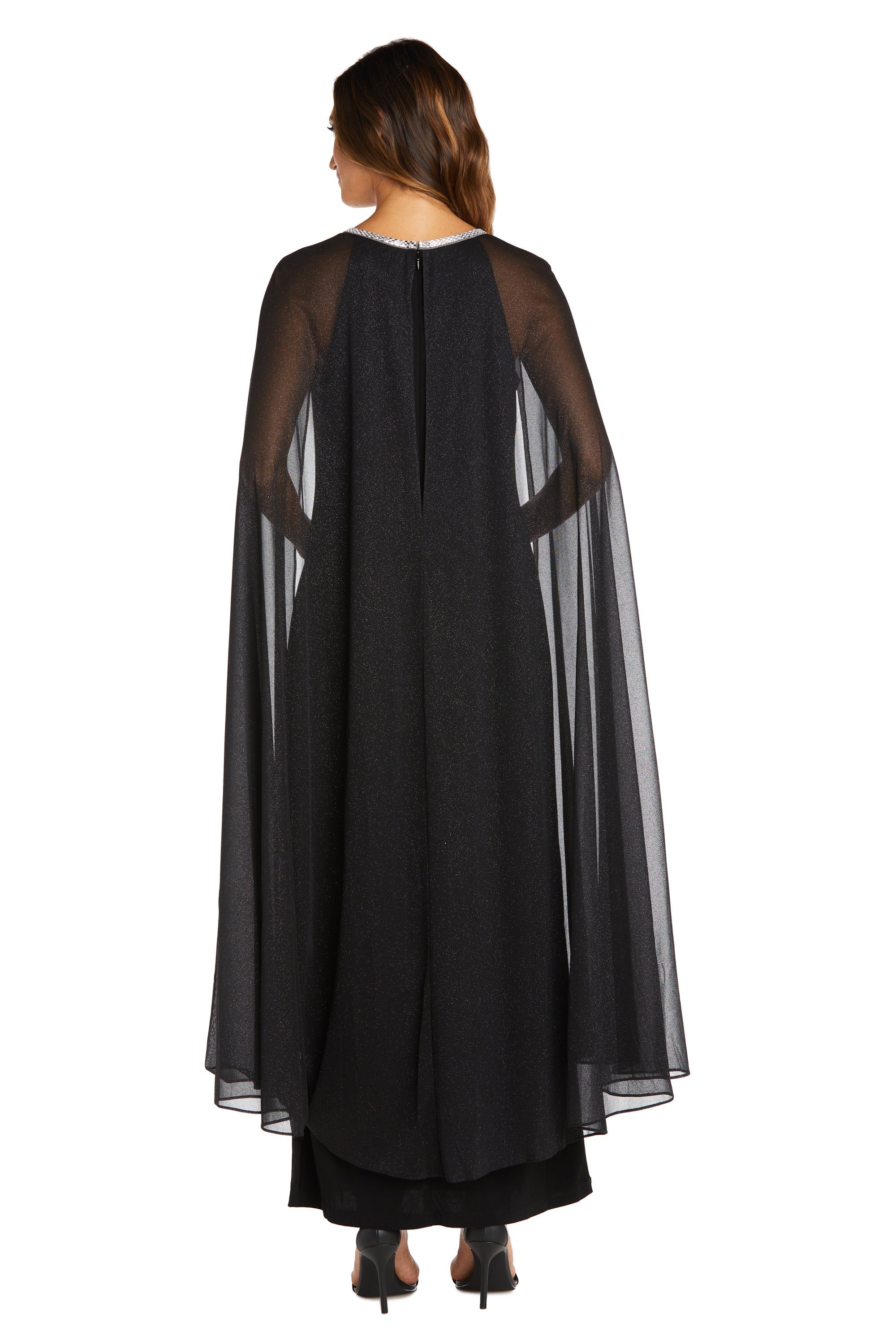 Long Gown with Rhinestone Neckline and Chiffon Cape - Petite sold by R&M Richards product image thumbnail 5