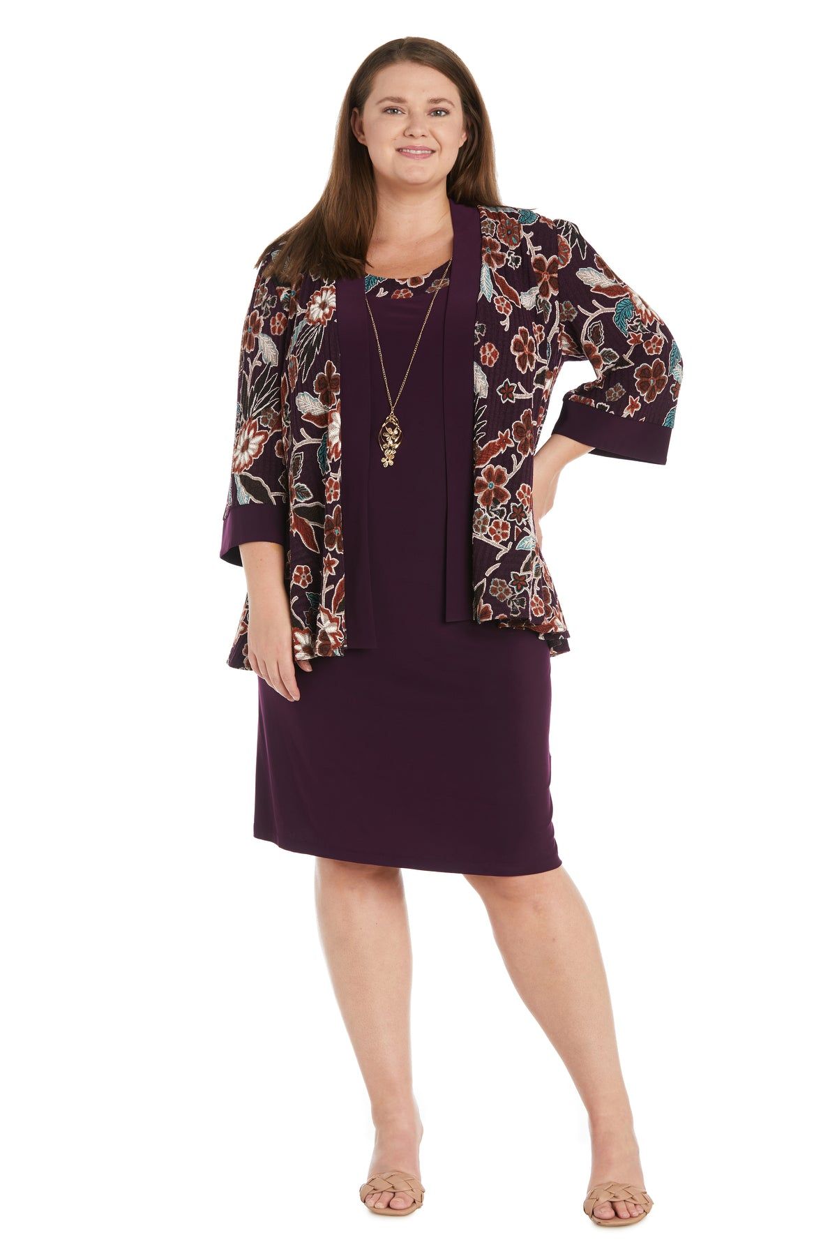 Printed Floral Daytime Jacket Dress - Plus sold by R&M Richards