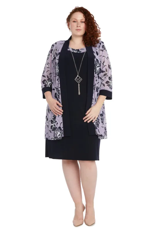 Two Piece Printed Jacket and Dress Set - Plus sold by R&M Richards